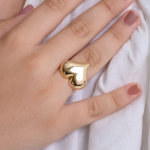Anel Coração Liz em Ouro 18K