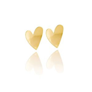 Brinco Coração Côncavo em Ouro 18K