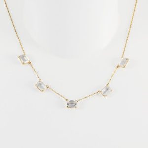 Choker Topázio Branco em Ouro 18K