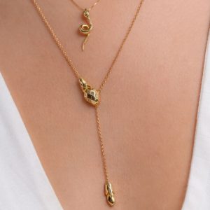 Gargantilha Gravatinha Serpente em Ouro 18K