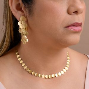 Gargantilha Riviera Disco em Ouro 18K