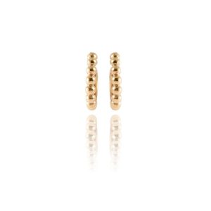Brinco Argola com Bolinhas em Ouro 18K