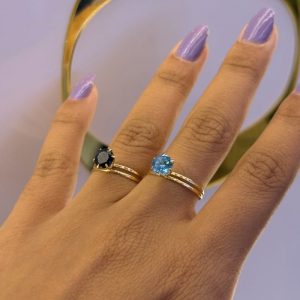 Anel Aro Duplo Cálice em Ouro 18K