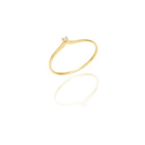 Anel Solitário Torcido em Ouro 18K
